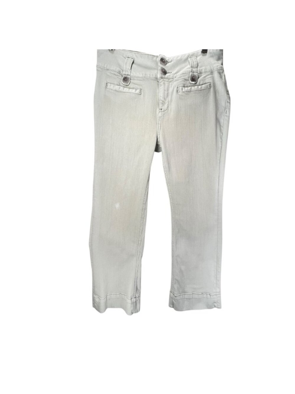 Anthropologie Pilcro and LetterPress High Rise Flare Cropped Jeans 29 Green Tabs - Picture 2 of 16